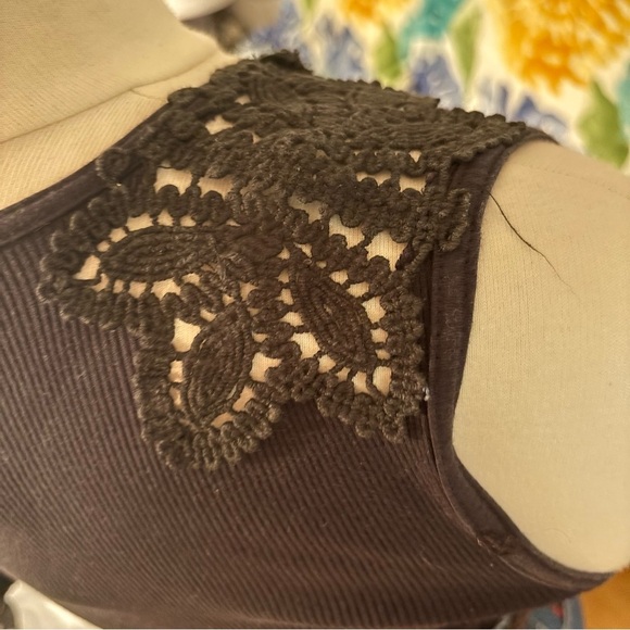 Mango Black Lace Embroidered Trim Top - Picture 7 of 10